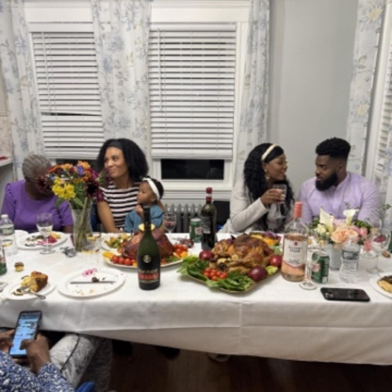 For Thanksgiving he flew to Boston just to meet my family.