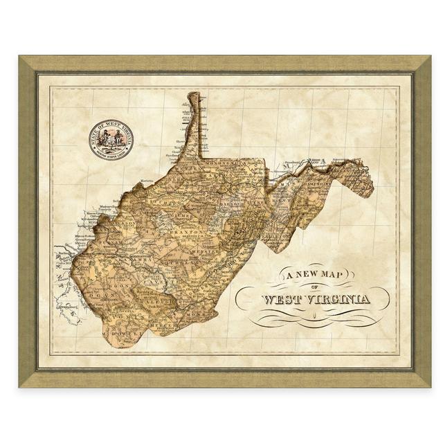 Map of West Virginia Framed Print