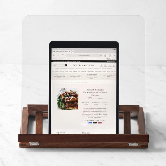 Hold Everything Collapsable Kitchen Tablet Holder, Walnut Finish