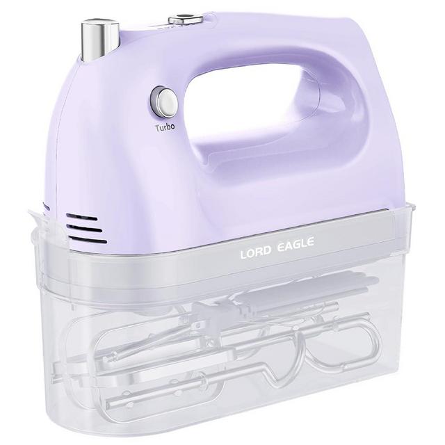 Lord Eagle Hand Mixer Electric 400W, 5 Speed handheld Mixer, 5 Stainless Steel Accessories for Baking Cake Egg Cream Food Beater, Turbo Boost/Self-Control Speed + Eject Button