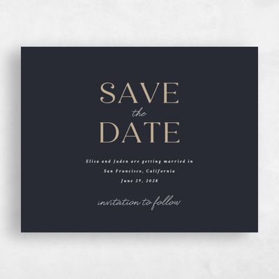 Black Simple Wedding Save the Date - Hippley Landscape