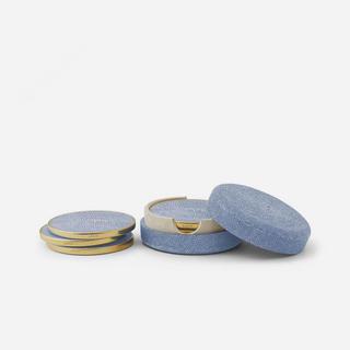 Shagreen Coasters, Blue Set of 4