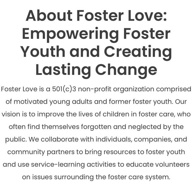 Donate to Foster Love (formerly known as Together We Rise)