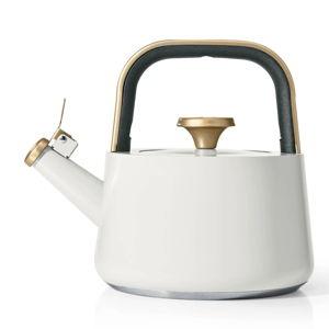 Beautiful 1.8L Ceramic Non-Stick Stovetop Tea Kettle, White Icing by Drew Barrymore