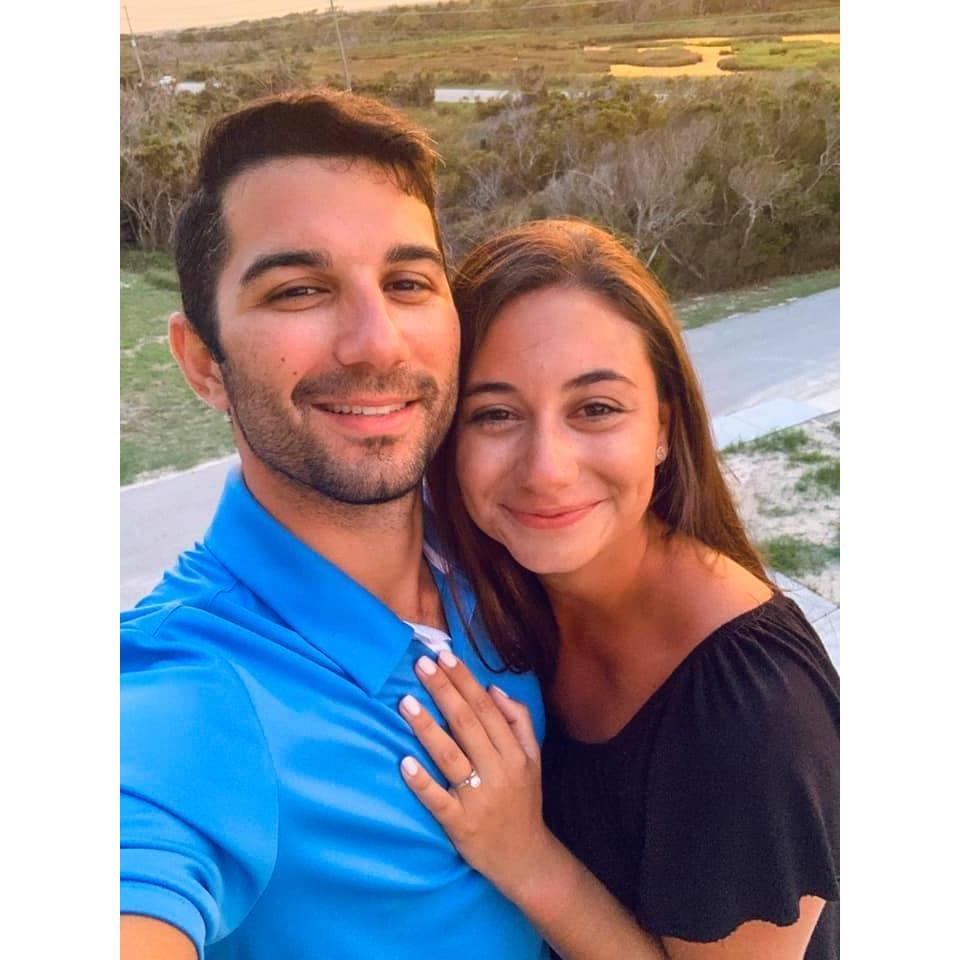 We snapped this selfie the night we got engaged!