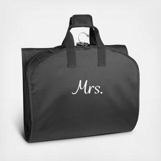 60" Gown Length "Mrs" Tri-Fold Travel Garment Bag with Pocket