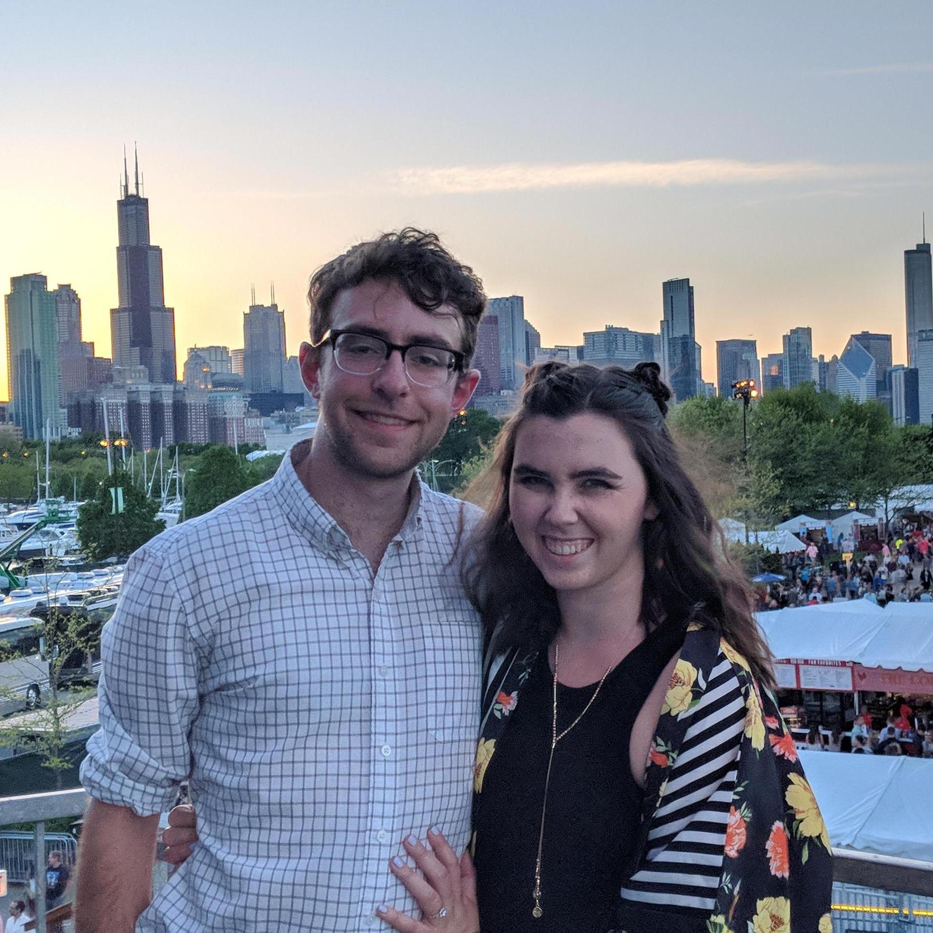 Burke and Maria try to take in all the live music they can: here they are at a Florence and the Machine concert in Chicago, right after they got engaged