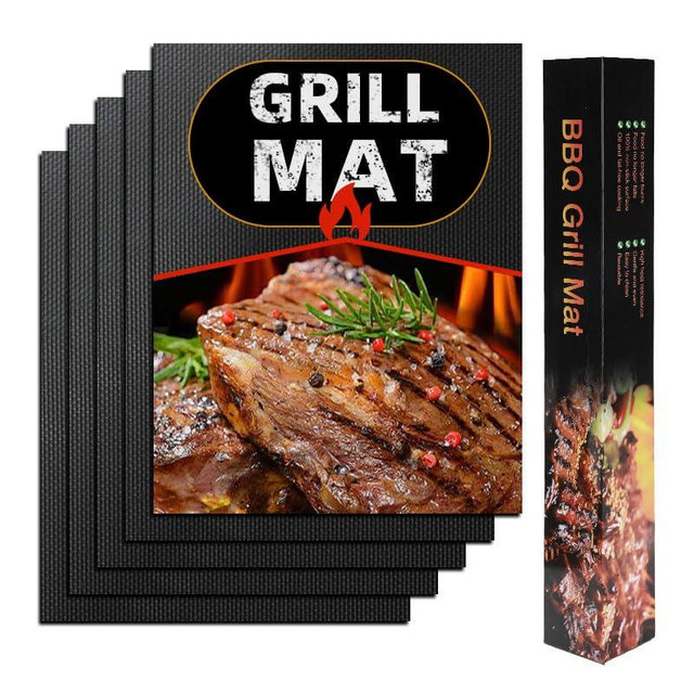 The Koala Kitchen Co.™ BBQ Grill Mats for Outdoor Grill Cooking (5 Pack) Reusable, Non Stick & Dishwasher Safe | High Heat Teflon Grilling Mat Liners for Barbecue | Pads for Gas, Charcoal & Electric