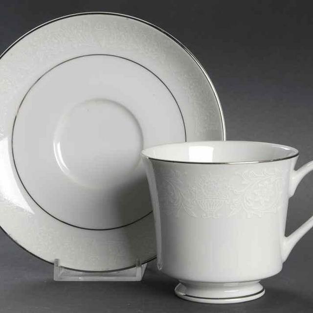 Lovelace Footed Cup & Saucer Set by Crown Victoria