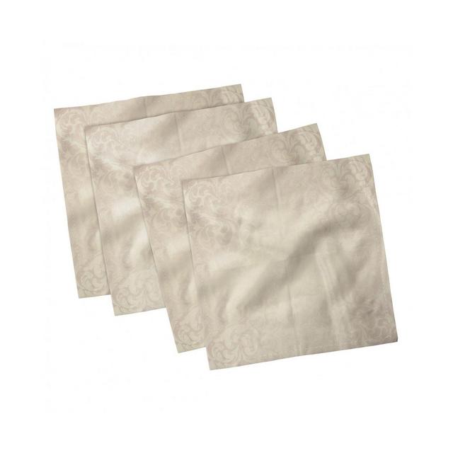 Ambesonne Swirl Leaves Set of 4 Napkins, 12" x 12"