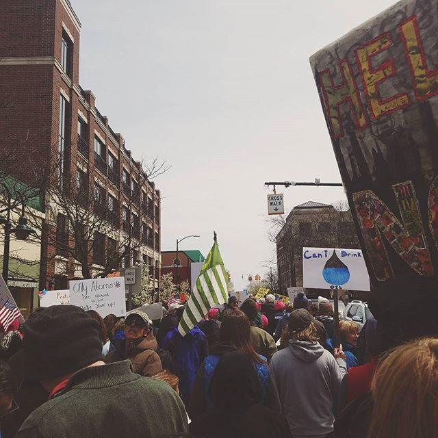 April 29th, 2017:
At the People's Climate March in downtown Traverse City together with Samantha's mother. ♻️