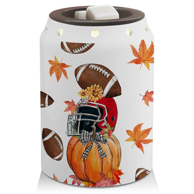 Bonsai Tree Fall Wax Melt Warmer, Football Fall Wax Warmer, Autumn Decorations for Home, Pumpkins Decor for Kitchen Bathroom