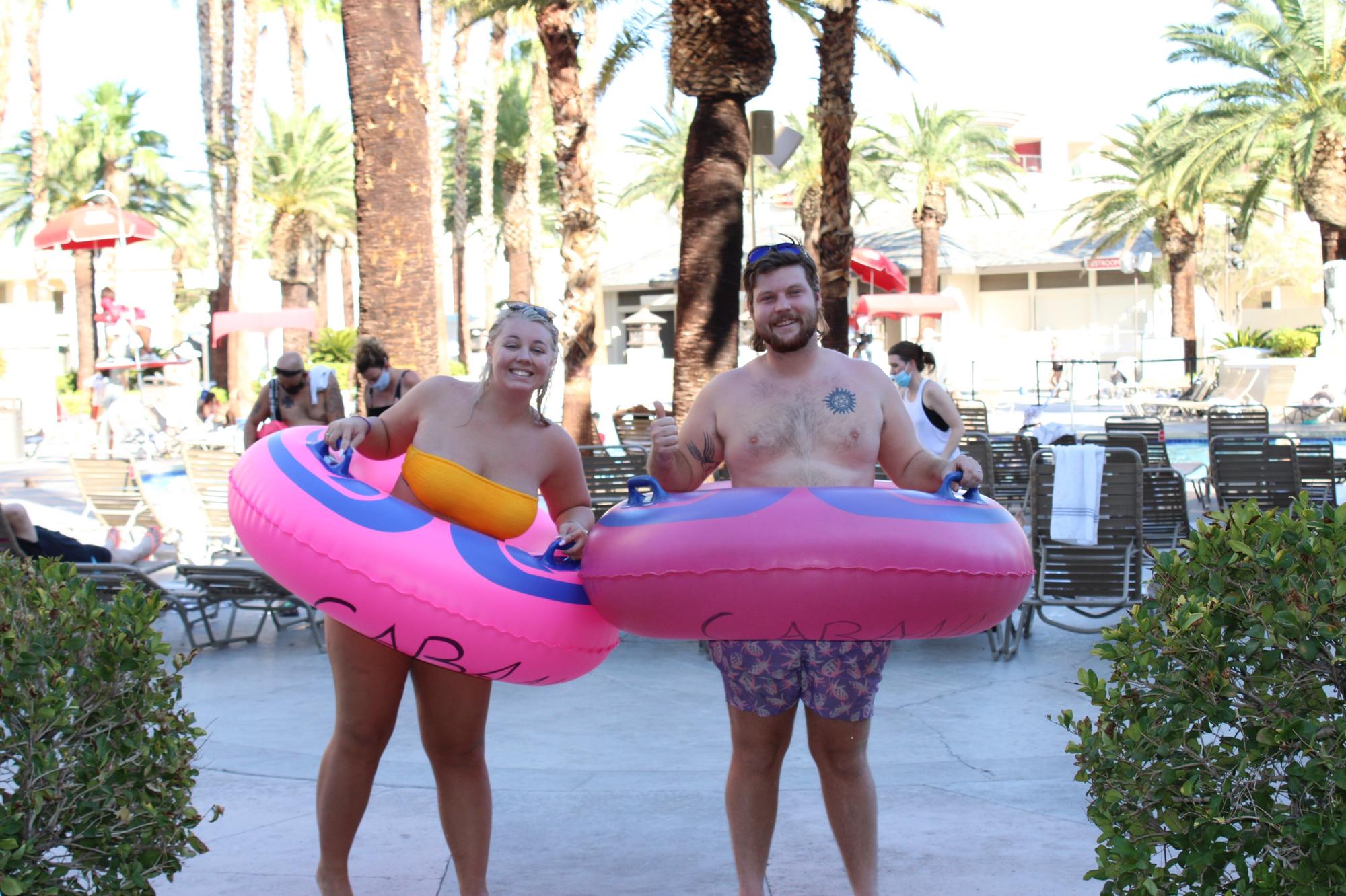 Hanging out in the lazy river in Las Vegas