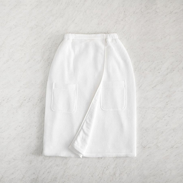 Waffle Weave Resort Spa Wrap Robe, White, Medium/Large