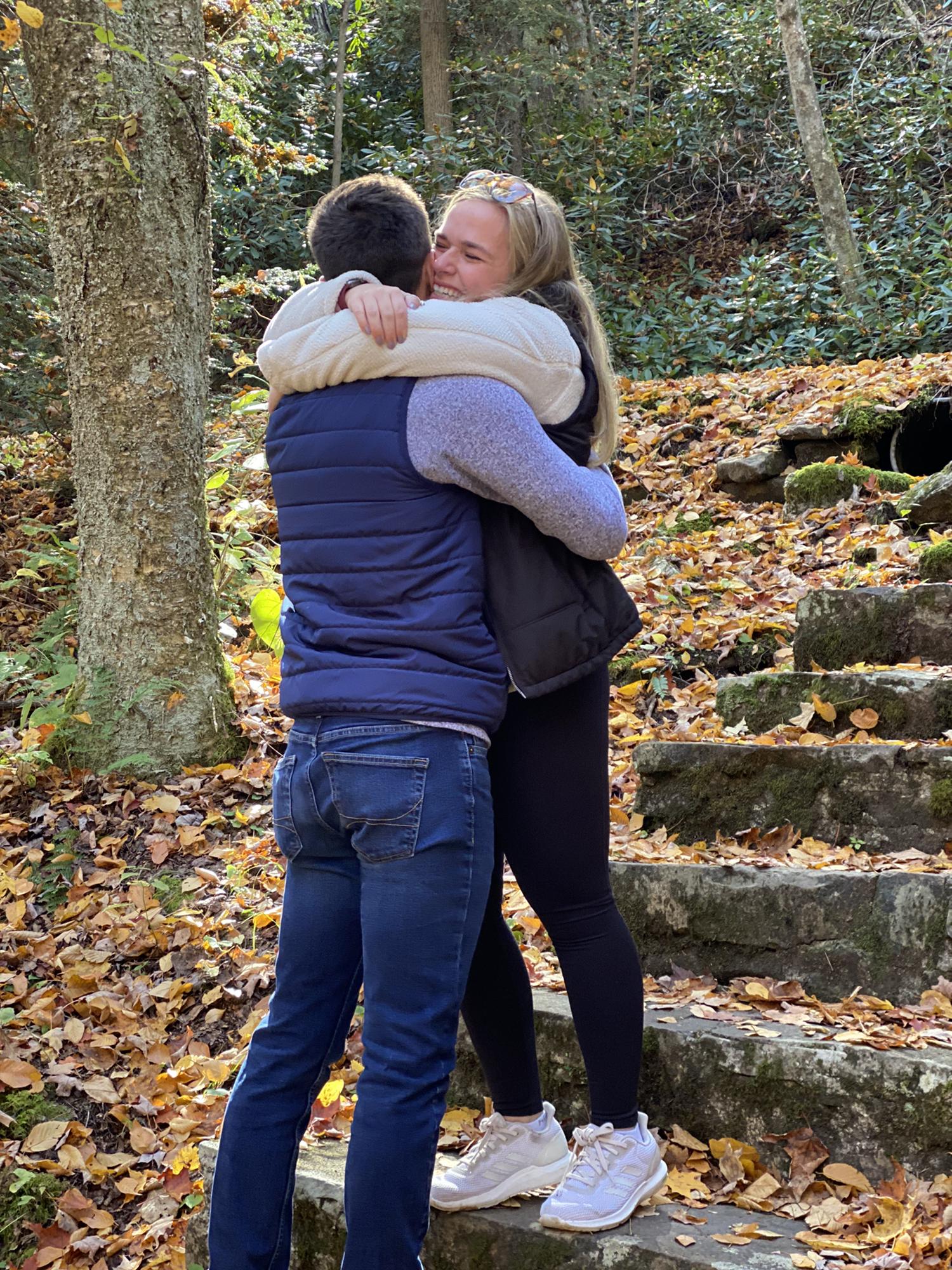 Hugging through our tears...