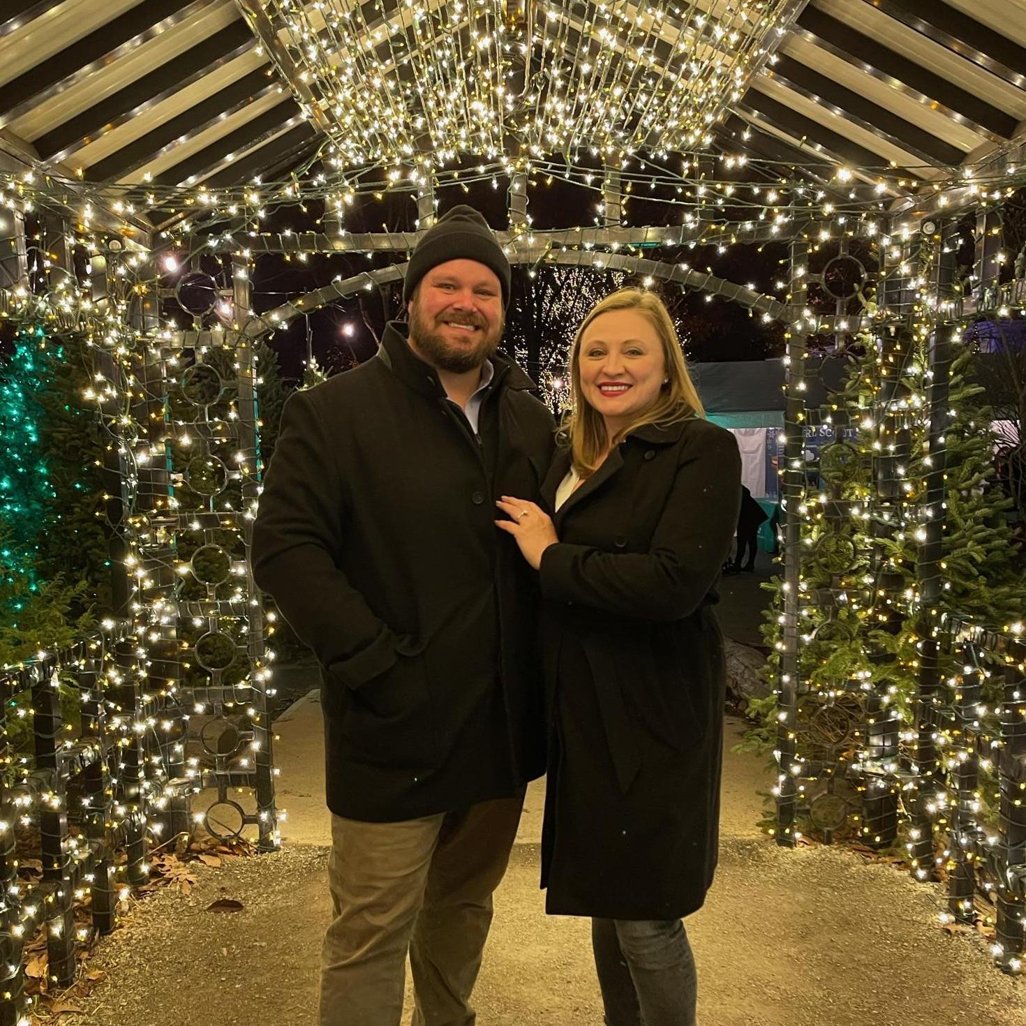 At Newfields, newly engaged.