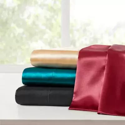 Madison Park® Essentials 6-Piece Wrinkle Free Satin Queen Sheet Set in Grey