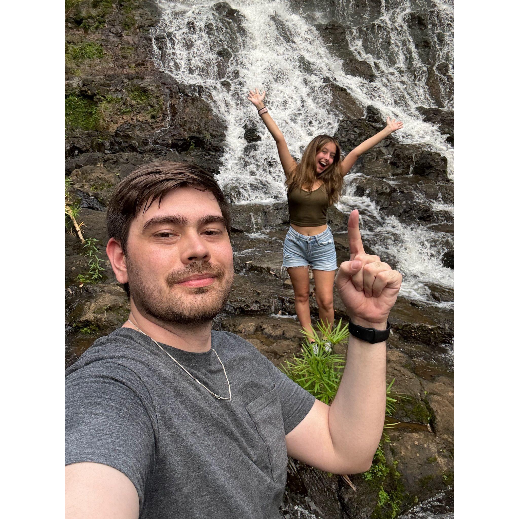 Waterfall from the first Jurassic Park  movie during the Dominican Republic scene with Donald Gennaro