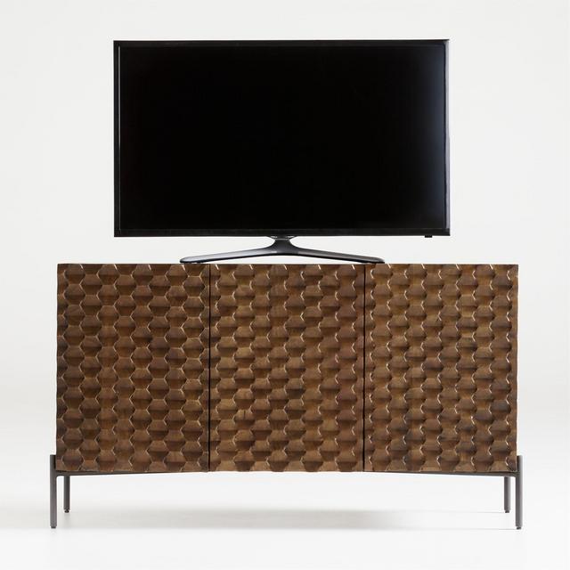 Raffael Small Carved Wood Media Console