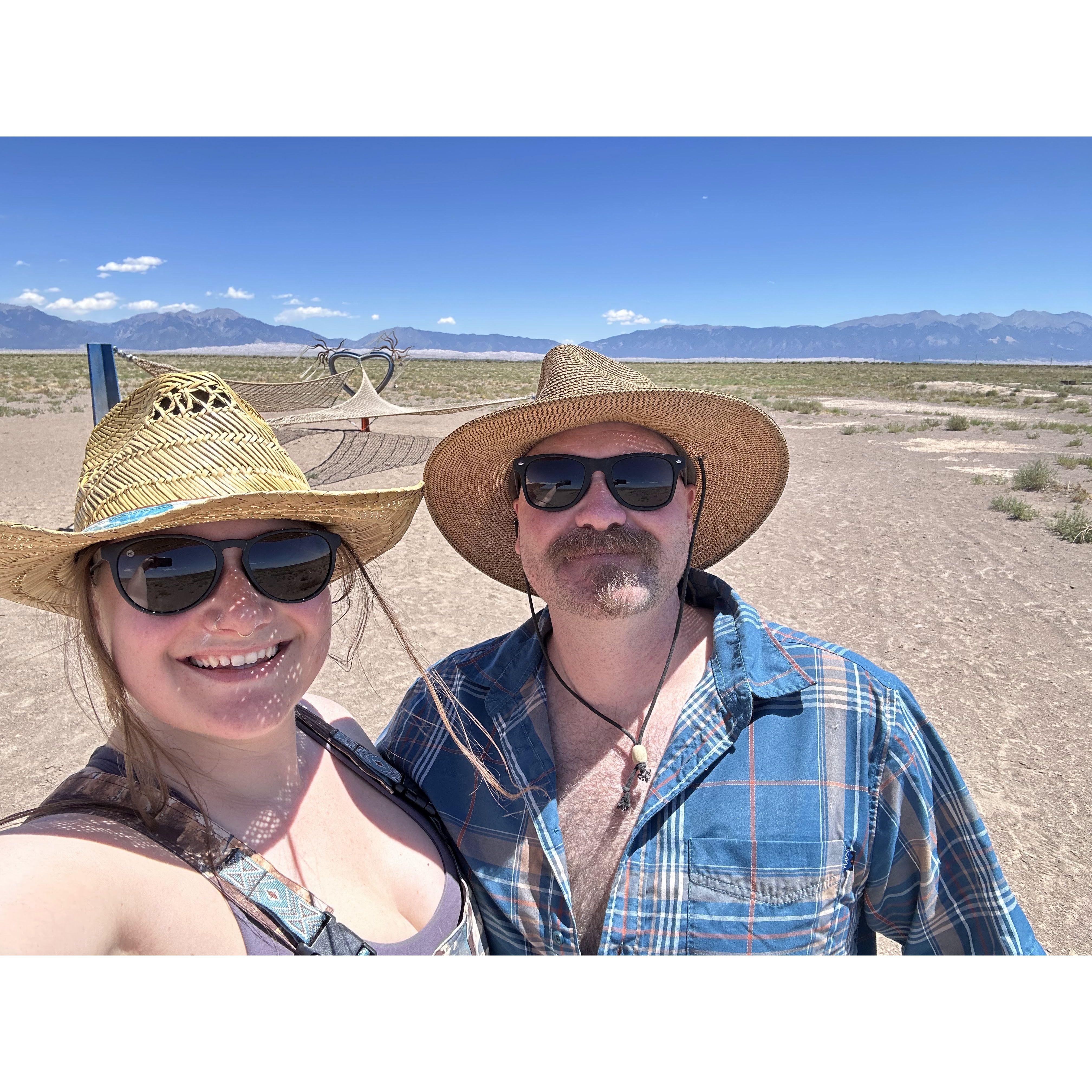 Art exhibit near the sand dunes