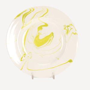 Lime Green Marble Salad Plate