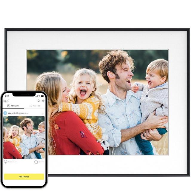Aura Walden 15" WiFi Digital Picture Frame | The Best Digital Frame for Gifting | Send Photos from Your Phone | Quick, Easy Setup in Aura App | Free Unlimited Storage | Ink with White Mat