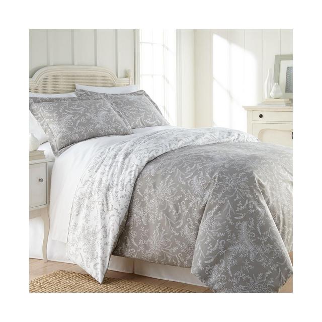 Southshore Fine Linens Reversible Down Alternative Floral Comforter and Sham Set