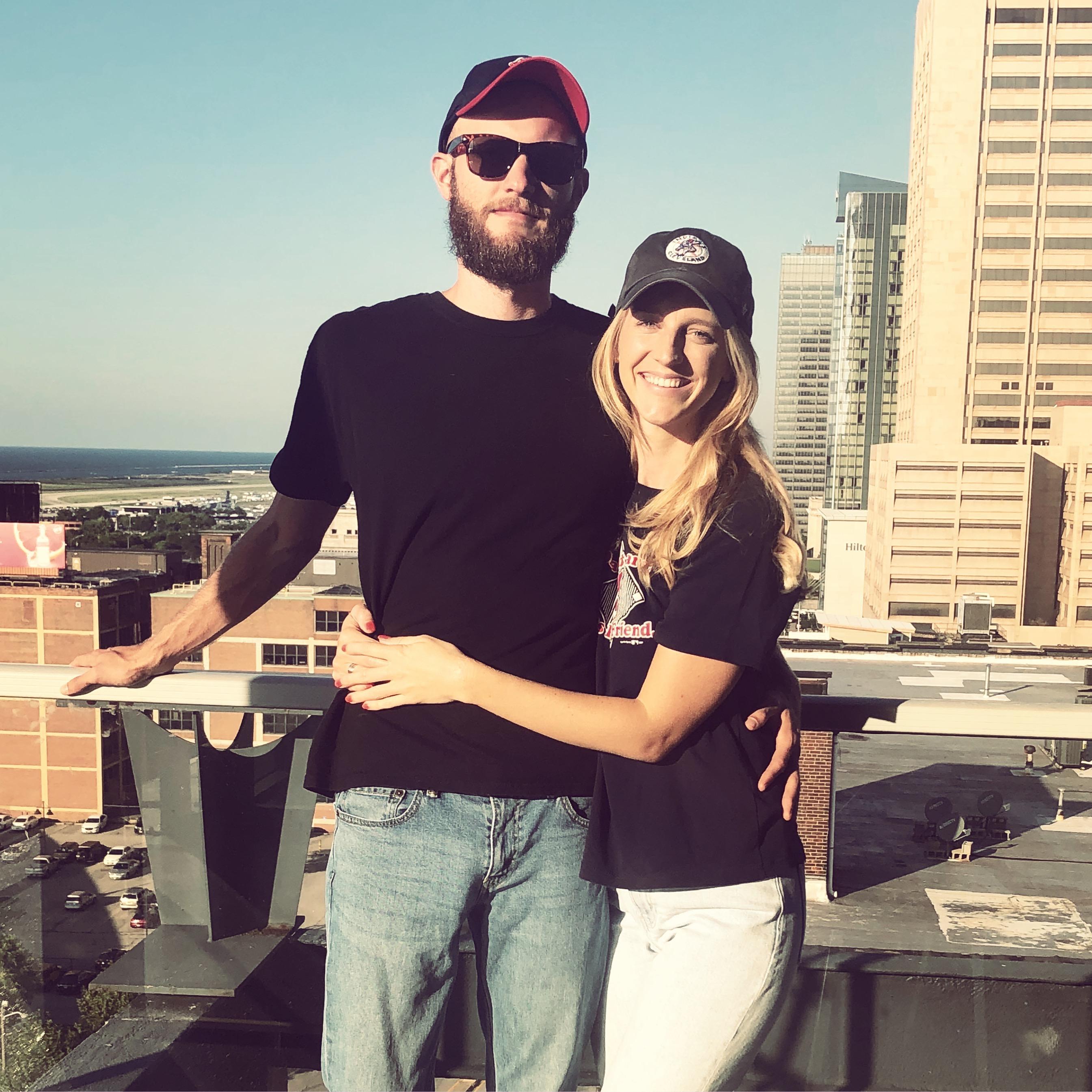 Before the Cleveland Indians game where we ate 6 hotdogs and then went to the best tiki bar ever...yes, in Ohio