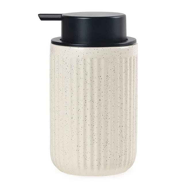 BosilunLife Dish Hand Soap Dispenser - Liquid Pump soap Dispenser for Bathroom Decro 12oz Ceramic Kitchen Dish Dispenser with Rust-Proof Liquid Pump Modern Refillable Lotion Bottles