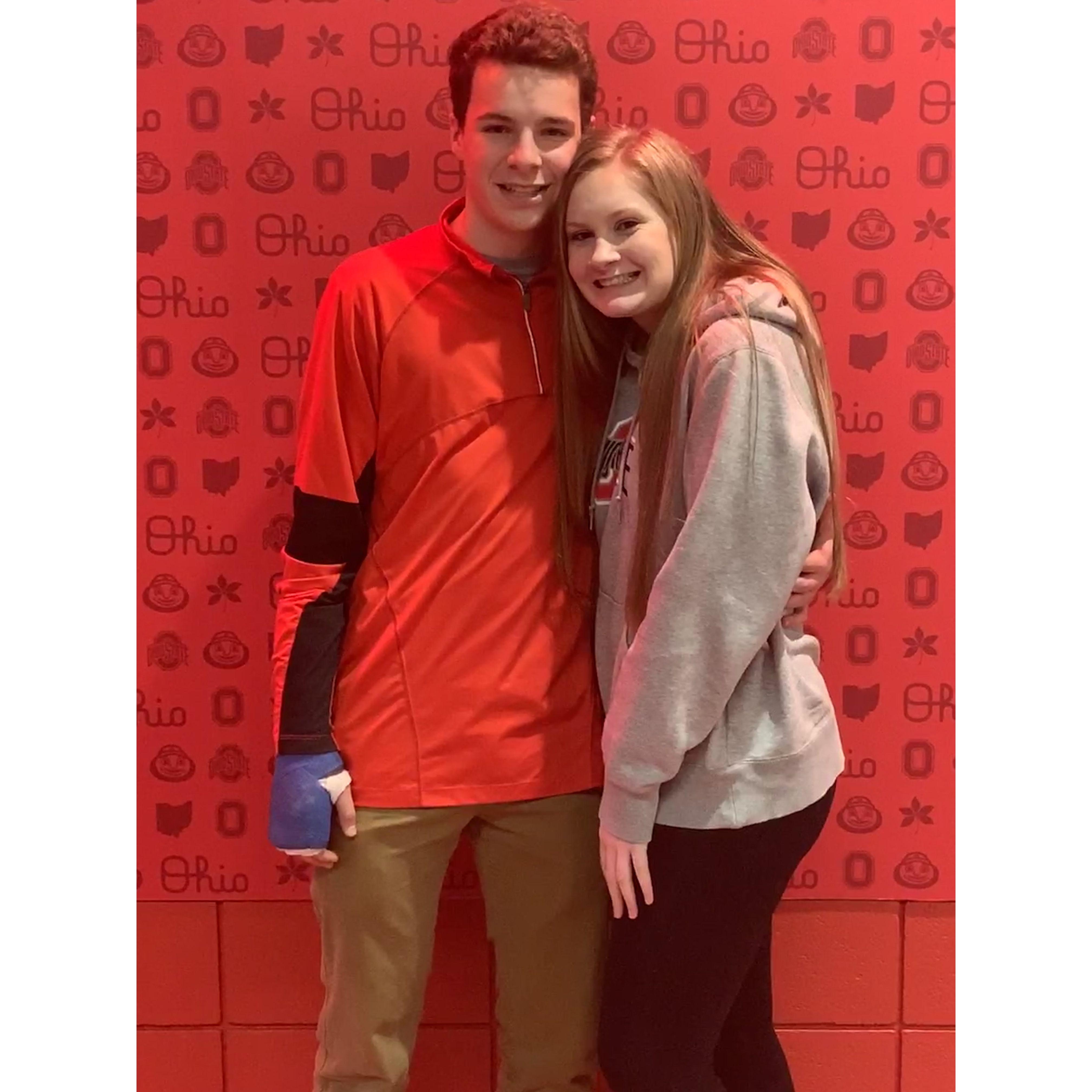 Date at a Buckeye Basketball game Winter 2020, foreshadowing our future as Buckeyes!