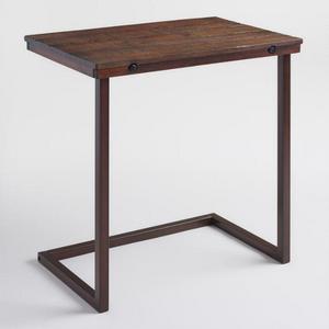 Oversized Wood and Metal Laptop Table