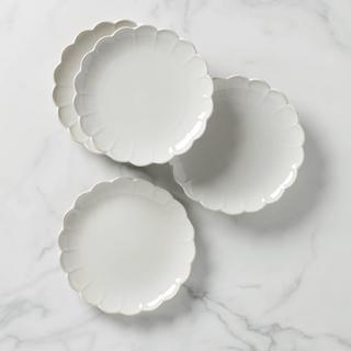 French Perle Scallop Accent Plate, Set of 4