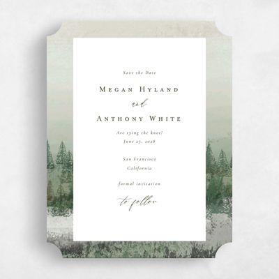 Green Ticket Wedding Save the Date - Rockford Portrait