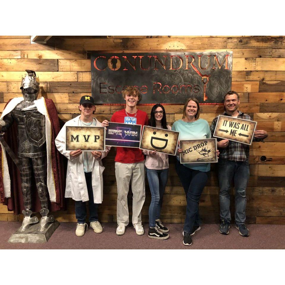 Escape room 2022 with Ty (Groomsman), Becky (Mother of Groom), and David (Father of Groom)