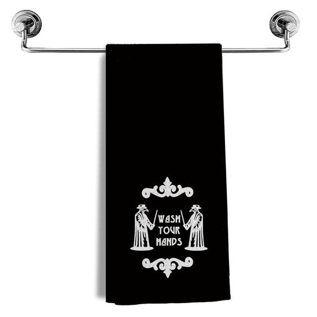 NEGIGA Halloween Hand Towels for Bathroom, Gothic Halloween Horror Bathroom Decor, Wash Your Hands Halloween Skull Towels, Goth Halloween Decor,Dish Cloths