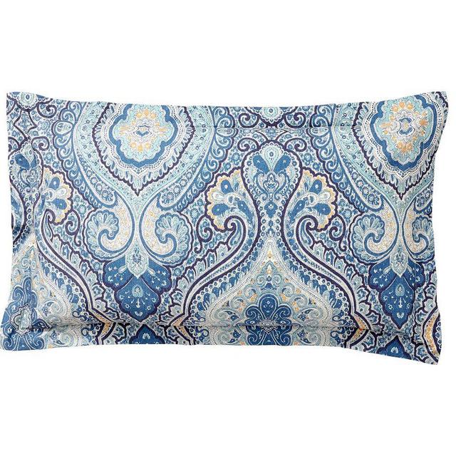 Beale Paisley Organic Percale Sham, King, Blue