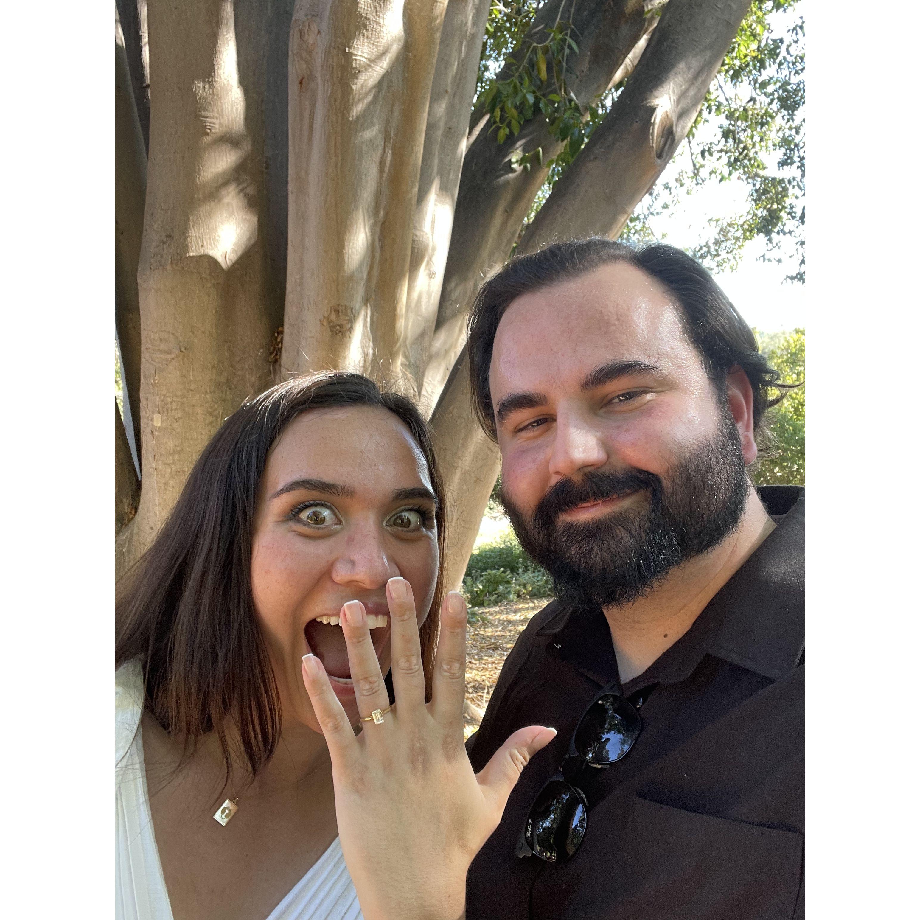 This is the photo Meg sent to all her friends and family right after Dan proposed!
