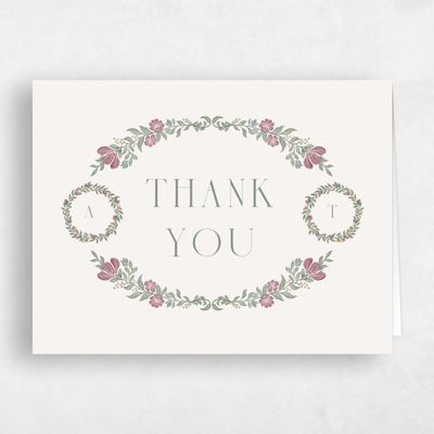 Light Oatmeal, Beige Wedding Thank You - Mirelia Landscape