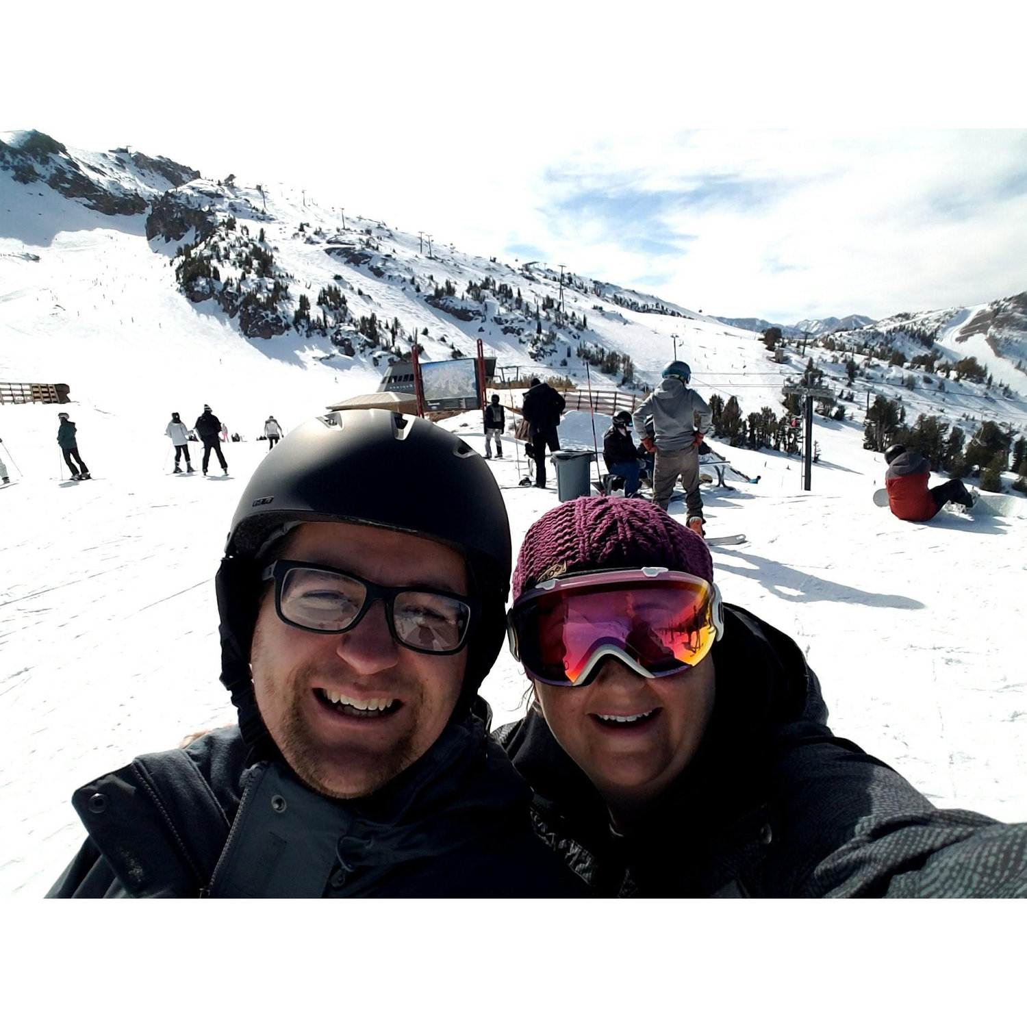 He caught the snowboarding bug.. this time in Mammoth