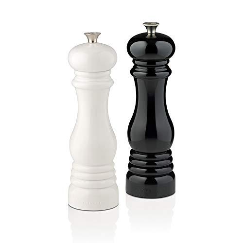 Le Creuset MG610-BW Salt and Pepper Mill Set, 8-Inch Black and White