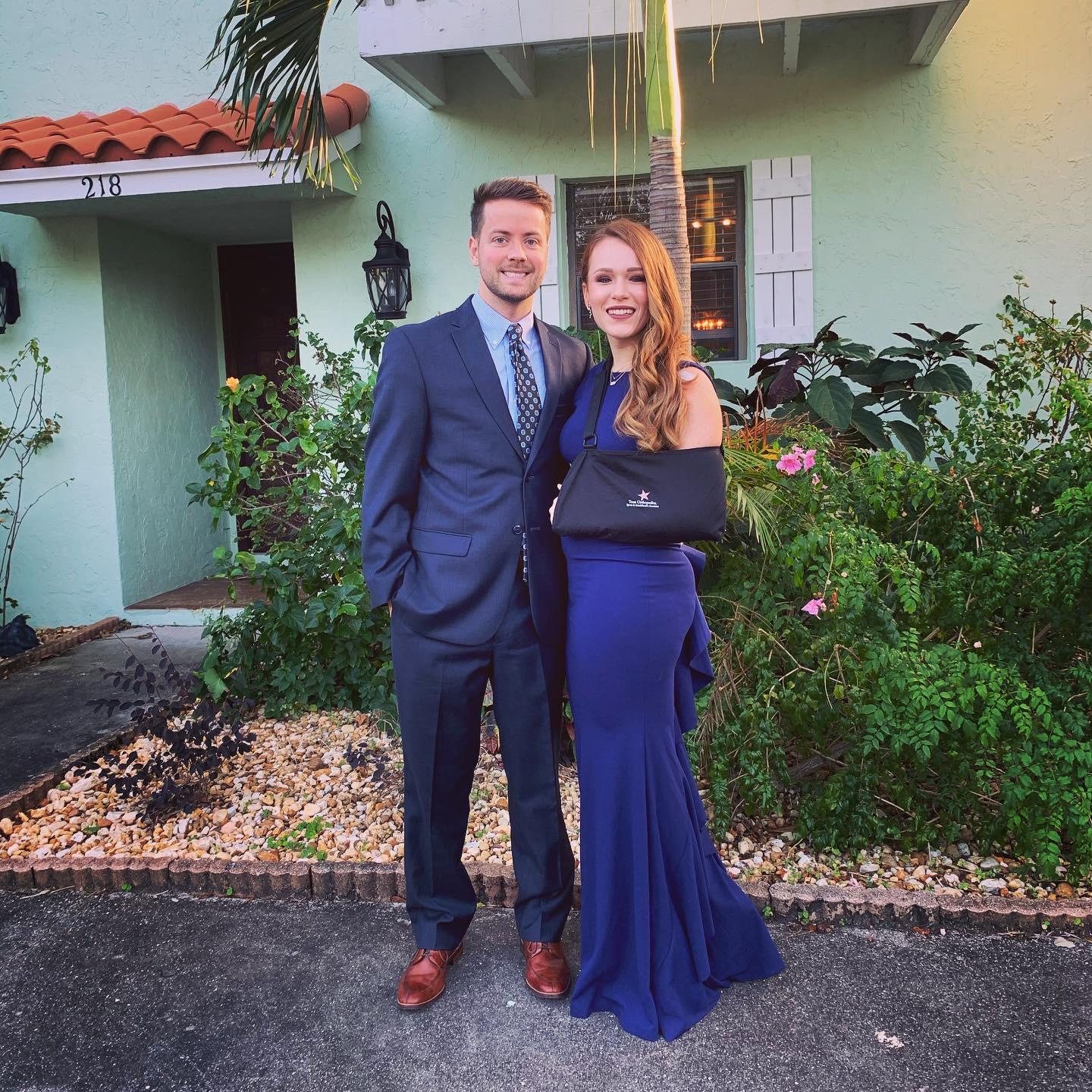 The first of many weddings together! This one was 1 week post shoulder surgery!