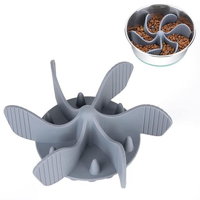 Keegud Slow Feeder Dog Bowls Insert [36 Octopus Suction Cups] Super Firm Slow Eating Dog Bowl [Cuttable] for Large Breed and Medium Size Dog Compatible with Regular and Elevated Dog Bowls