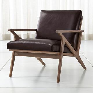 Cavett Leather Wood Frame Chair