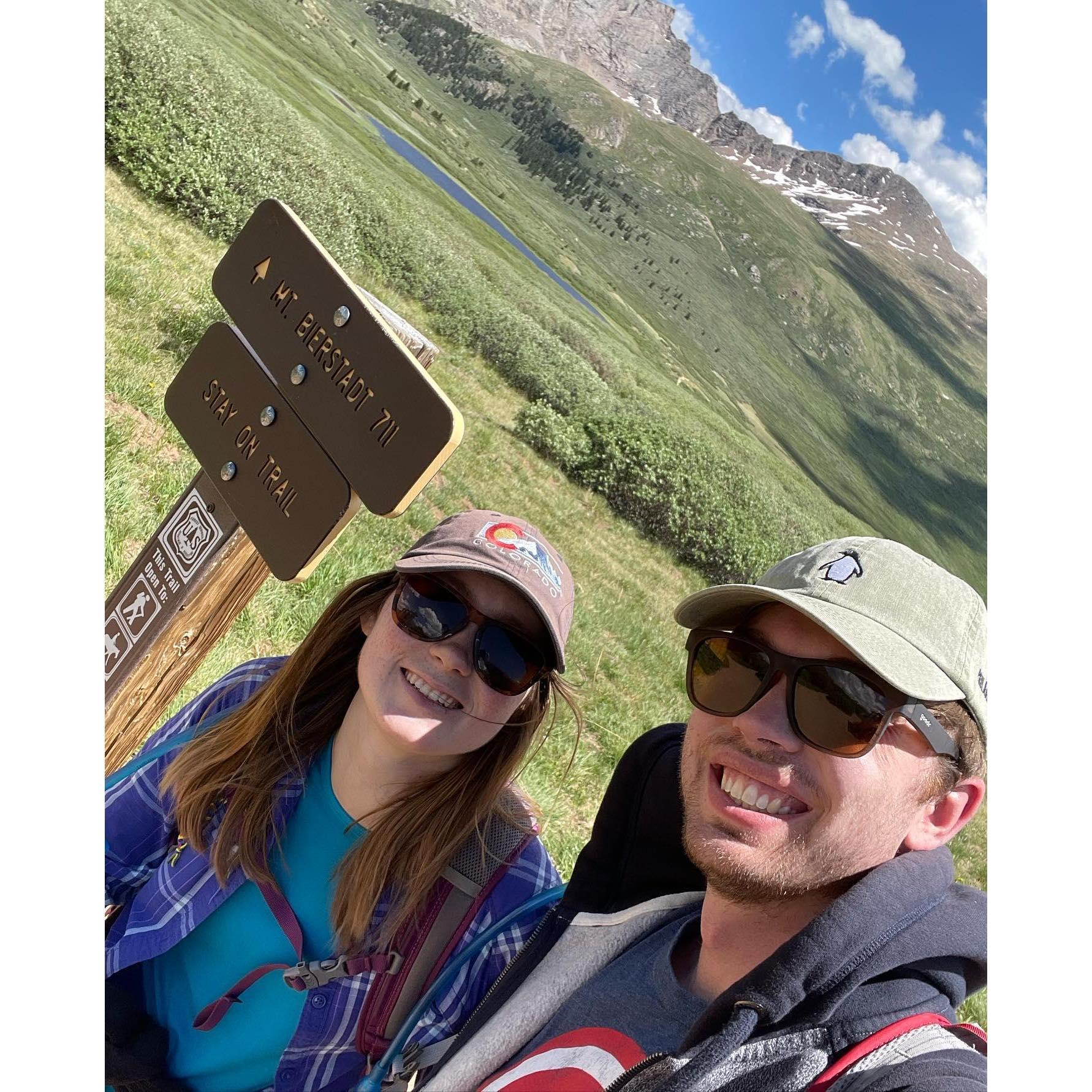 On the way up to the top of Mount Bierstadt, Summer 2023.