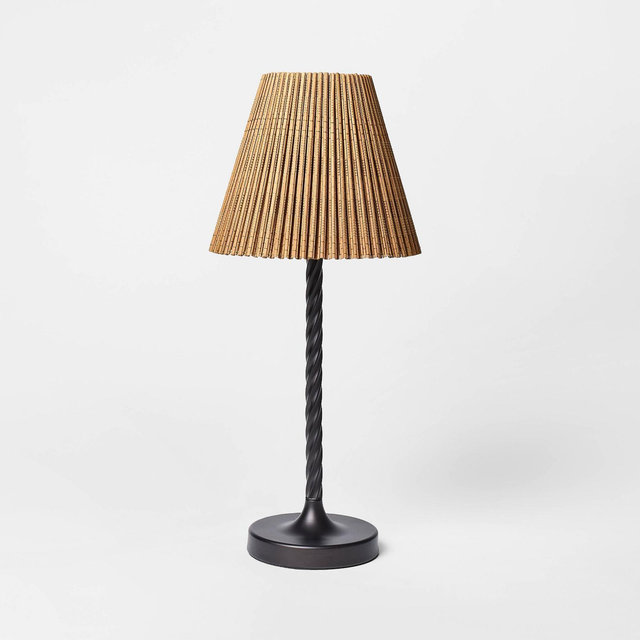Twisted Metal with Natural Shade Table Lamp - Threshold™ designed with Studio McGee