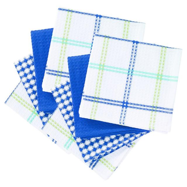 8pk Flat Waffle Kitchen Dish Cloths Blue - T-Fal