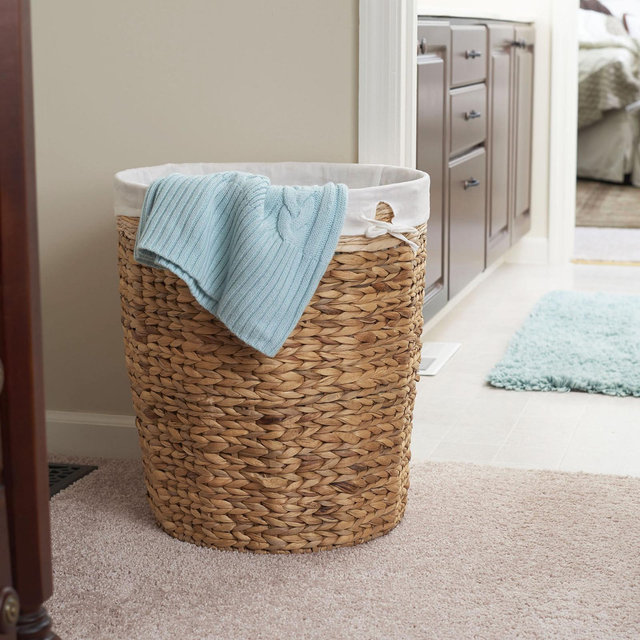 Household Essentials, Wicker Basket Laundry Hamper with Liner | Zola