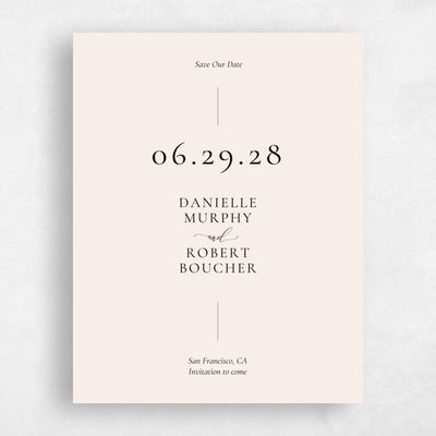 Beige Typography Wedding Save the Date - Barnell Portrait