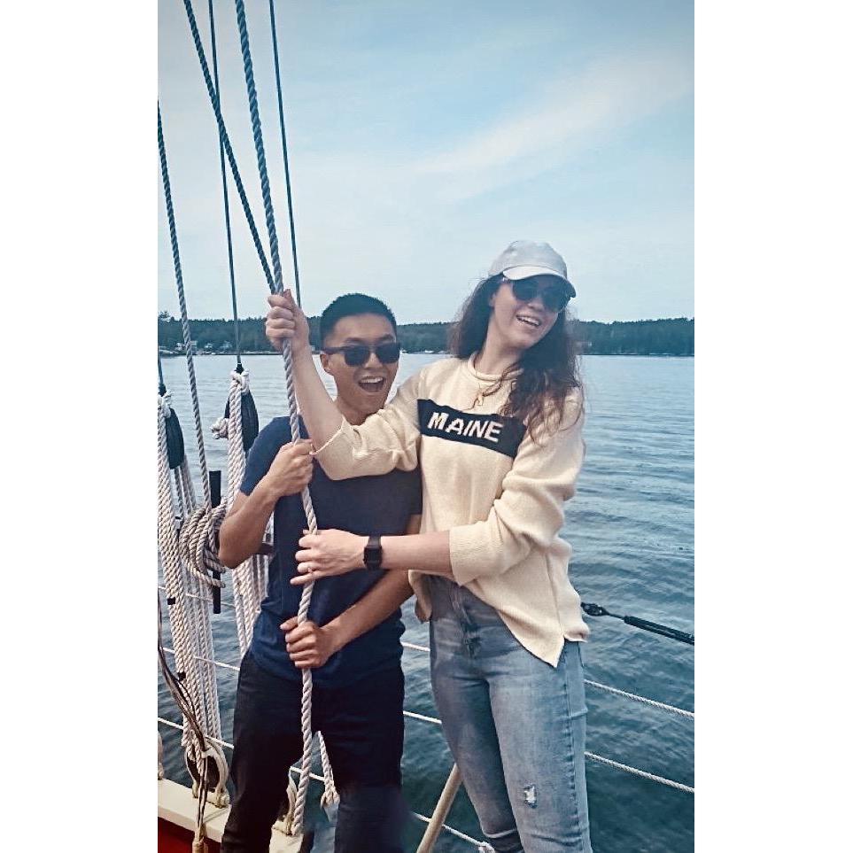 Raising the sail in Maine