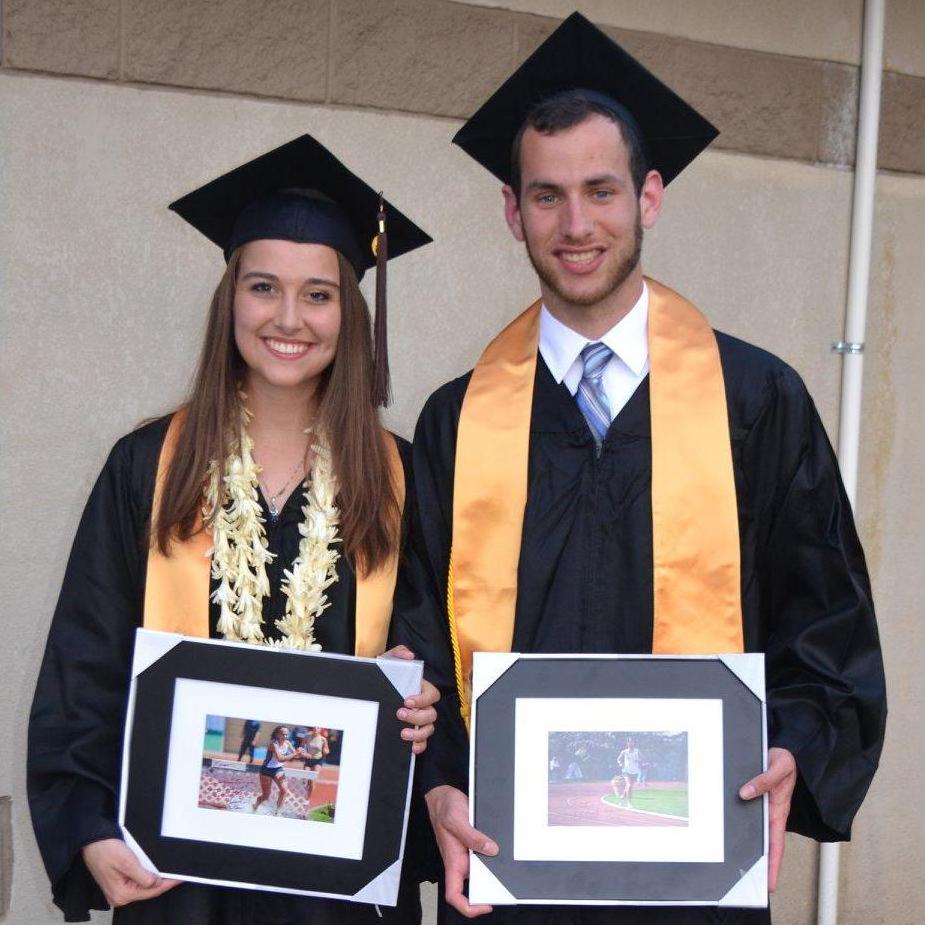 Graduation at MAC Track and Field Championships in 2018! (We missed in person graduation to compete in this meet!)